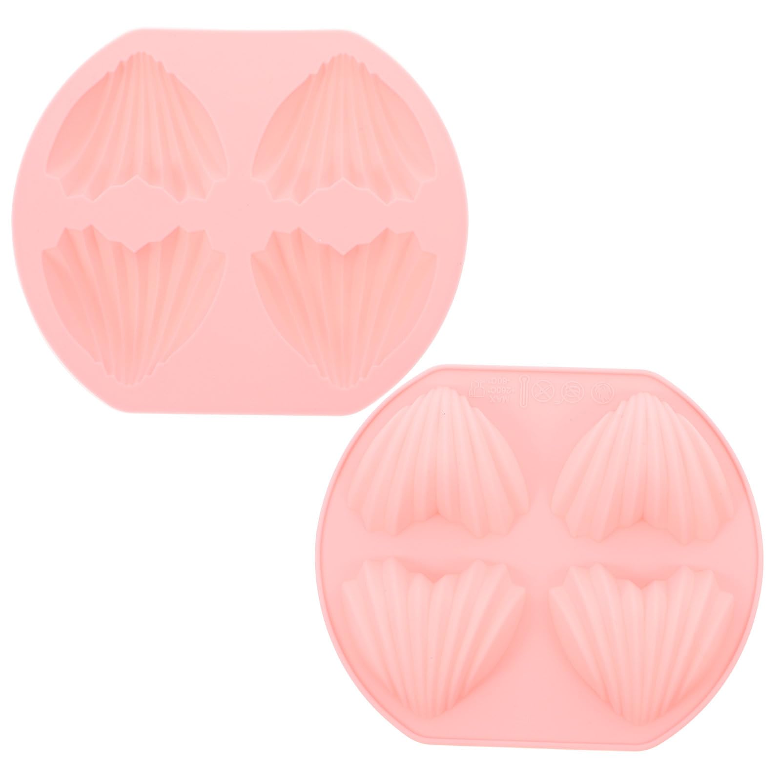 HEMOTON Heart Shape Cake Pan 4 Cavity Nonstick Silicone Bakeware 5.75X5.00X0.79In Food Grade Cupcake Mold for Family Baking Afternoon Tea and Party Desserts