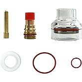 Flylin Tig Torch Glass Cup Tig Welding Cup Fluid Nozzle Set High Heat | Welding Torch Accessories with Washer &amp; Silicone Ring for TIG-17/18/26 Welding Torch, 2.4mm, High Performance&amp; Durable