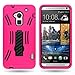 CoverON Hybrid Dual Layer Kickstand Case for HTC One Max - with Cover Removal Pry Tool - Black Hard Hot Pink Soft Silicone