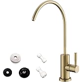 WEWE Drinking Water Faucet for Kitchen Sink, Gold Kitchen Water Filter Faucet Stainless Steel for Reverse Osmosis or Water Filtration System Beverage Non-Air Gap RO Faucet Gold Finish
