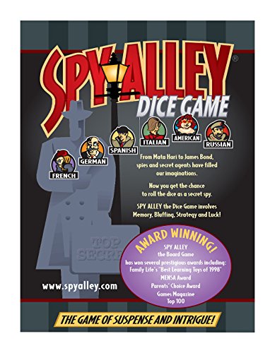 Spy Alley Dice Game - Quick and Easy Travel Dice Game. Hidden Identity Guessing Game for Kids and Adults.