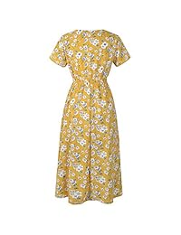 Birdfly Vestido informal de gasa con estampado floral ventoso para mujer casual diario talla grande 2L.