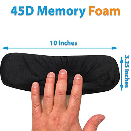 Memory Foam Soft Chair Arm Pad. Velcro to Existing Armrest. Upgrade and