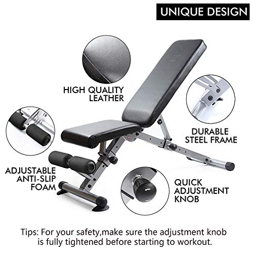 RitFit Adjustable / Foldable Utility Weight Bench for Home Gym