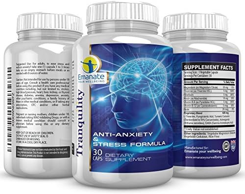 Tranquility:Anti-Anxiety & Stress Relief Formula With Nootropics - Tackle Social Anxiety - Panic Attacks - Common Anxiety Symptoms - Improve Concentration – Focus - Sense of Wellbeing -Peace Of Mind