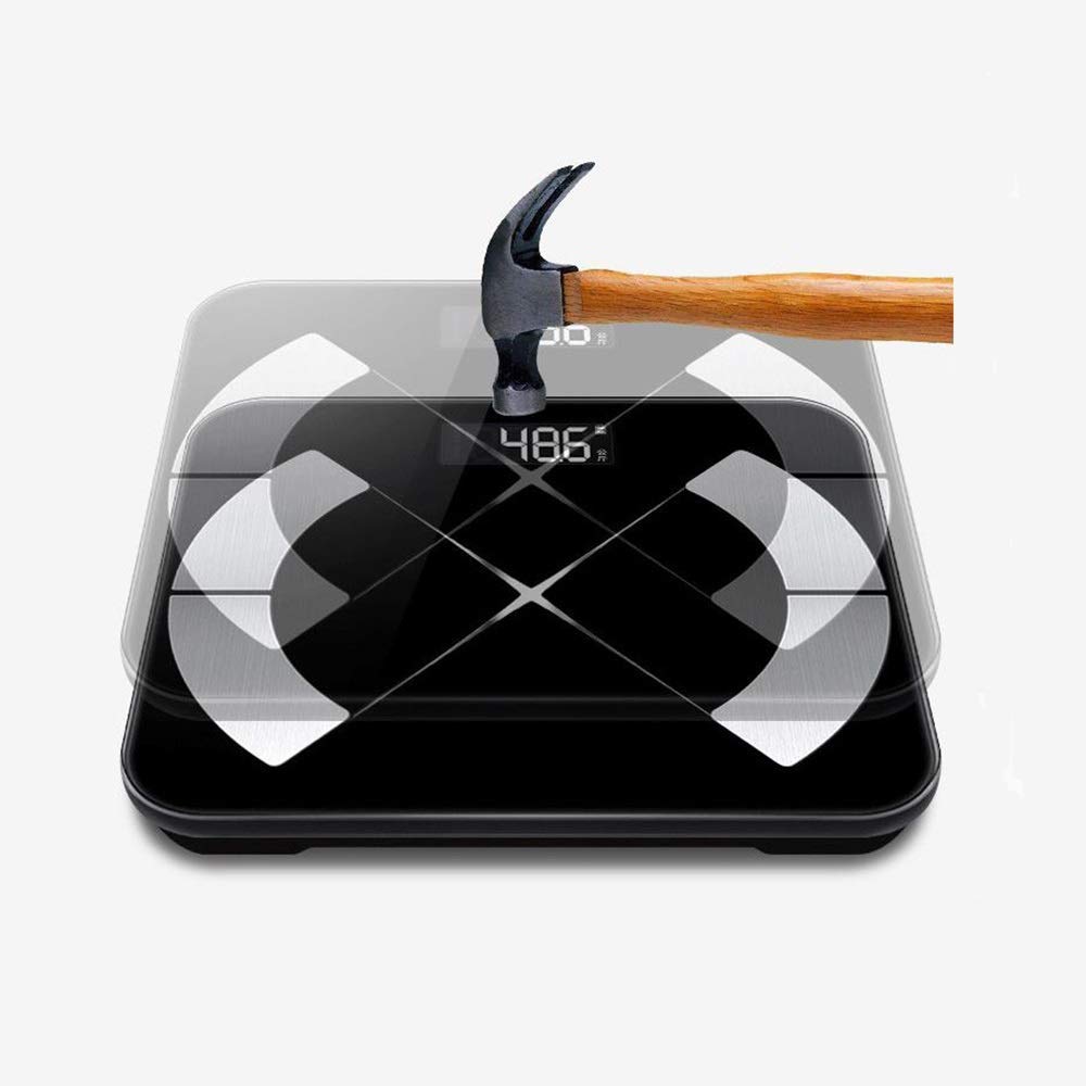 Bathroom Scale, Highly Accurate Digital Body Weight Scale with Step-On Technology, Easy-to-Read Large Backlit Display BMI Scale with Smartphone App for iOS and Android(Black)