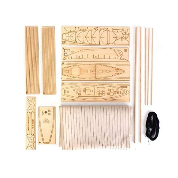 Außen Dekorationen for Segelboote Modell 1:81 Segelboot Modell DIY Segelboot aus Holz Holz Schiffs-Modell-Bausätze for… – Bild 5