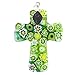 Glass Of Venice Murano Glass Green Millefiori Cross Pendant