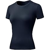 SPVISE Short Sleeve Workout Tops for Women Slim Fitted Athletic Shirt Compression Tee Dry Fit Yoga Gym Tshirt Comfy Basic Top