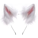 HAOAN Handmade Cat Fox Fur Ears Hairhoop Headwear Anime Party Halloween Costume Headband Hairband