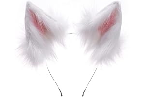 HAOAN Handmade Cat Fox Fur Ears Hairhoop Headwear Anime Party Halloween Costume Headband Hairband