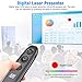DinoFire Wireless Presenter Highlighting Magnify LED LCD Mac Digital Dot Remote Air Mouse Function USB Rechargeable Powerpoint Presentation Clicker Presentation Remote Slide Advancer RF 2.4GHz