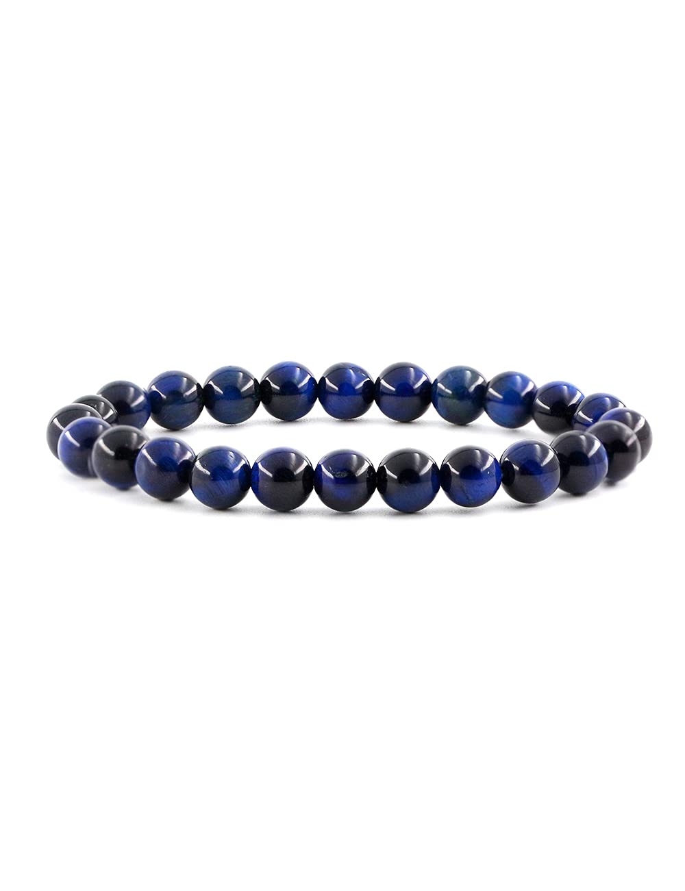 Ouubuuy Blue Tiger Eye Crystal Beads Bracelet 8mm Natural Gemstone Beaded Bracelets Healing Crystal Bracelet for Women Mothers Day Gifts