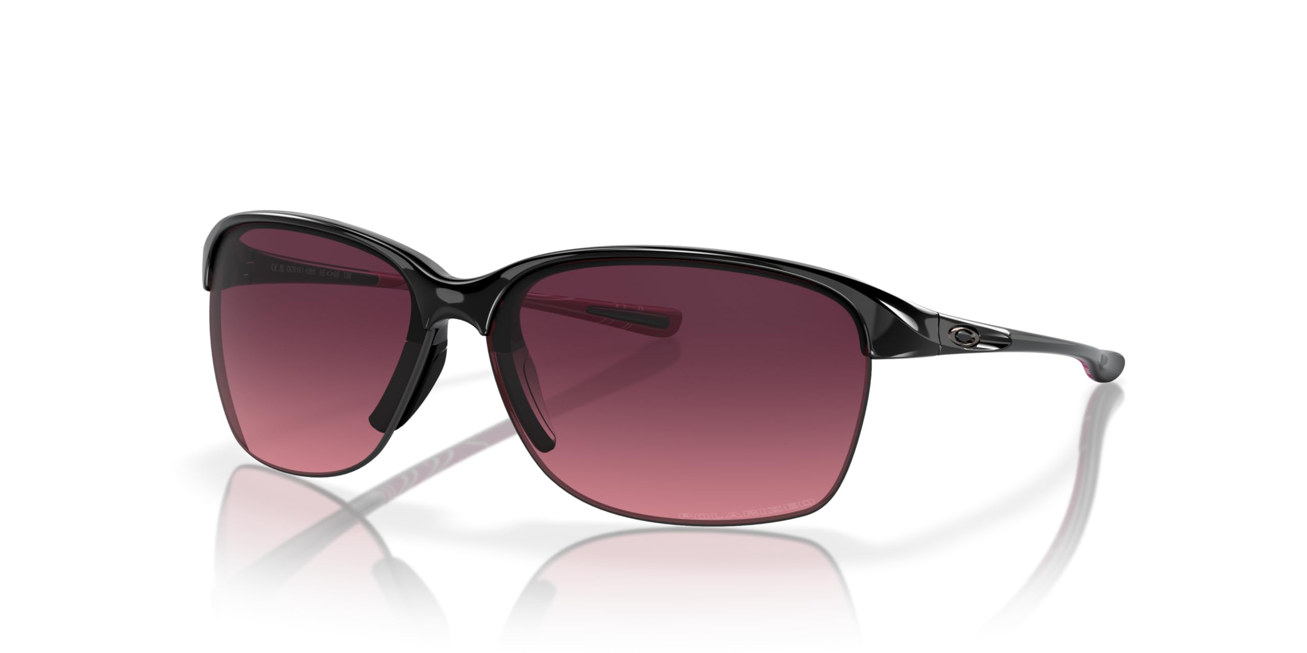 Photo 1 of Oakley Womens OO9191 Unstoppable Rectangular Sunglasses, Polished Black/Rose Gradient Polarized, 65 mm