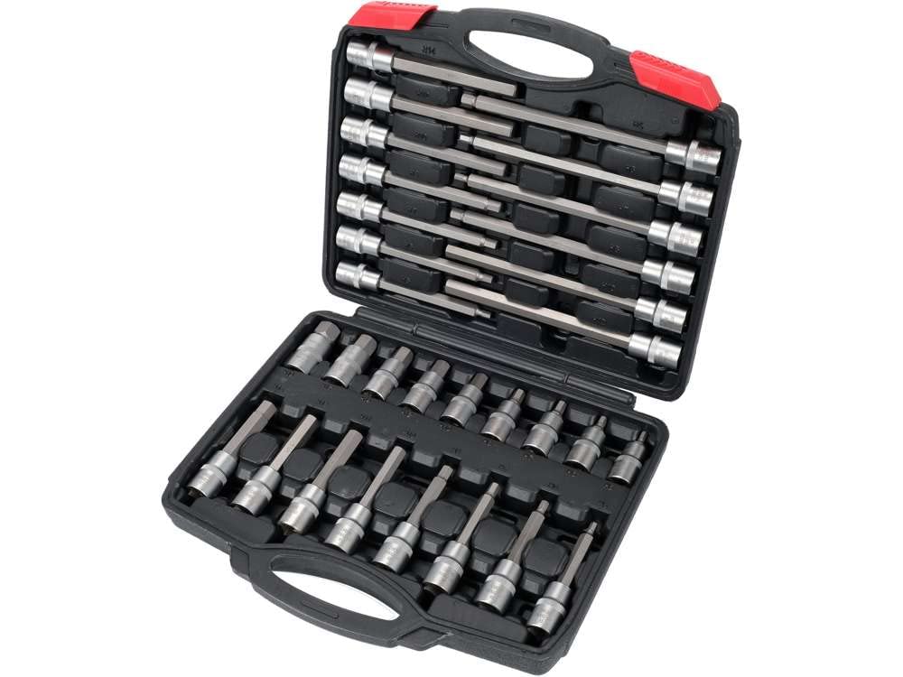 YATO YT-77540 30-Piece Hex Socket Set 55-200mm S2 Steel 1/2" Drive