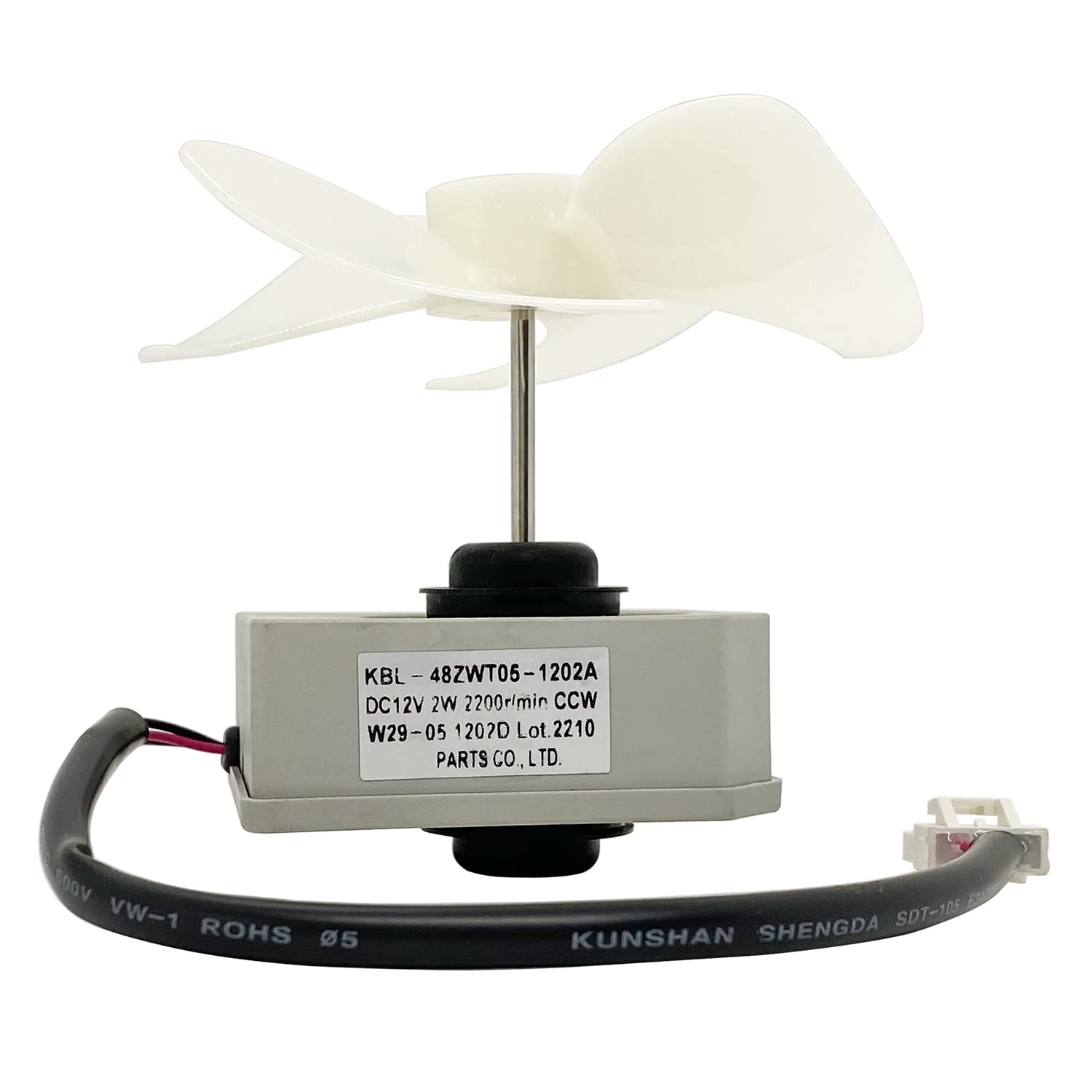 DC12V Refrigerator Evaporator Fan Motor Assembly KBL-48ZWT05-1202A for Frigidaire, Magic Chef Fridge, Omar Refrigerator 2W 2200RPM CCW Replace 5304518492 3059900004