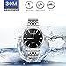 Womens Watches,Couple Silver Stainless Steel Quartz Waterproof Watch for Men/Women,Ladies Female Fashion Dress Business Casual Couple Wrist Watches (Women Watch)