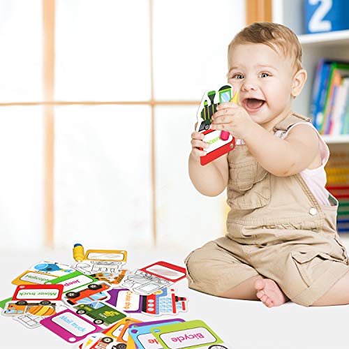 Reusable Water Painting Cards with 2 Magic Drawing Pens,Graffiti Doodle Board Traffic Vehicle Cognitive Cards Games,Early Education Toy for Toddlers Kids