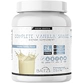 Baitz | Complete Vanilla Shake 17.9 oz | Vegan Protein Powder with Probiotics | 24g Protein per Serving | No Added Sugar | Natural Ingredients | Dairy & Gluten Free | Functional Blend