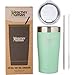 Healthy Human Stainless Steel Tumbler with Straw & Lid | Splash Proof Insulated Travel Cup | Eco-Friendly Coffee Tumblers | Water Cups with Straws Cleaner and Splash Proof Lids (20oz, Seamist)