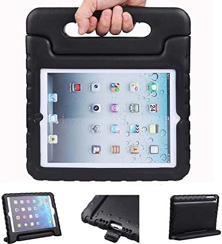 iPad Air 2 Case,iPad 6 Case - Animov Light Weight Shockproof Kido Series Multi Function Convertible Kids Friendly Handle Cases Cover with stand For iPad 6th generation - Black