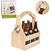 Wooden Beer Caddy Carrier w/Bottle Opener & Removable Inserts