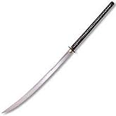 Cold Steel Warrior Series Katana Samurai Sword with Ray Skin Handle, Black Lacquered Wood Scabbard, Black Braid Cord and Brass Menuki, Nodachi