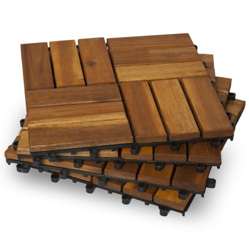 Garden Winds DT02-YW Twelve Slat Deck Tiles, Classic, 10 Count