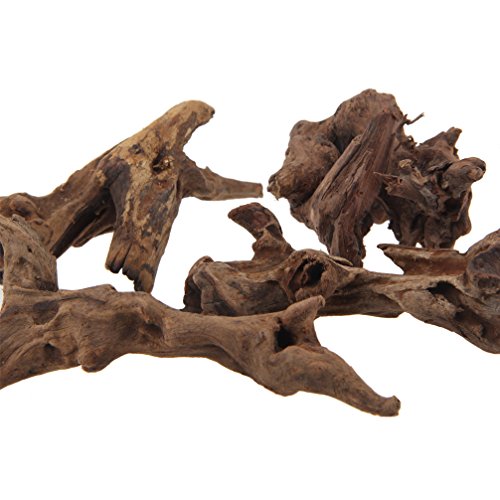 Emours Natural Driftwood Branches Reptiles Aquarium Decoration Assorted Size,Small,4 Pieces