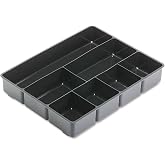 Rubbermaid Extra Deep Desk Drawer Director Tray, Plastic, 11.875 x 15 x 2.5 Inches, Black