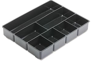 Rubbermaid Extra Deep Desk Drawer Director Tray, Plastic, 11.875 x 15 x 2.5 ", Black