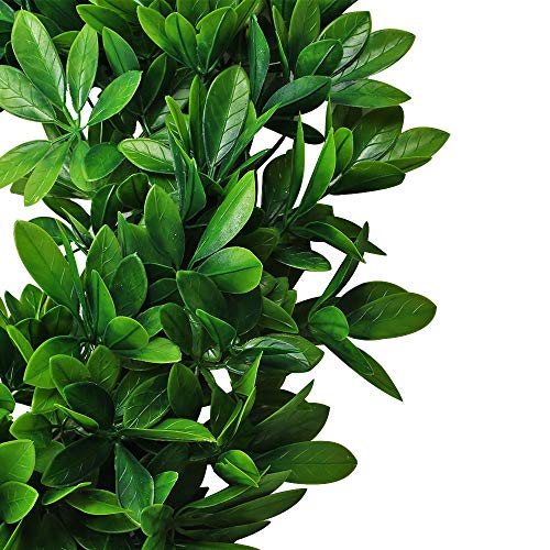 Nahuaa 18" Artificial Wreath for Front Door Decor Faux Silk Schefflera Leaf Garland armhouse Spring Home Office Housewarming Gift Easter Decorations
