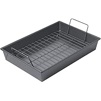 Chicago Metallic Professional Roast Pan with Non-Stick Rack, 13-Inch-by-9-Inch, Gray