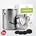 Housewares Solutions Leak Proof Stainless Steel Compost Bin 1.3 Gallon – Includes 4 Extra Free Filters