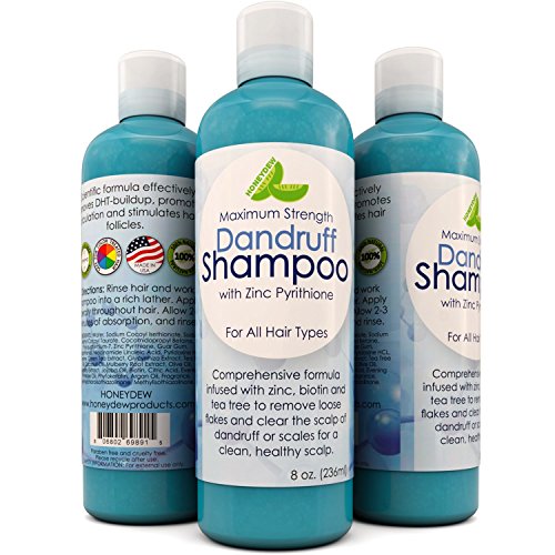 Dandruff Shampoo with Zinc Sulfate Free Extra Strength Formula Removes
