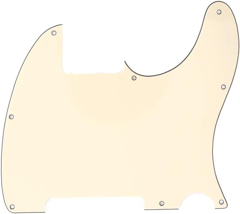 Musiclily 8 Hole Tele Pickguard Blank for Fender USA/Mexican Telecaster Esquire Guitar, 3Ply Cream