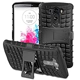 Fosmon [RUGGED] LG G3 Case - HYBO-RAGGED Heavy Duty Hybrid Protective Cover with Kickstand - Retail Packaging (Black)