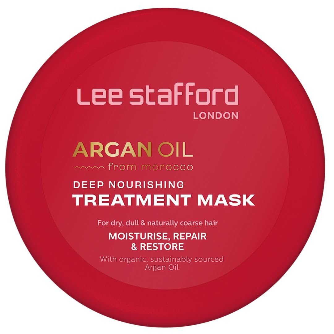 Lee Stafford Hydrating Hair Mask | Argan Oil Collection - Deep Conditioning Moroccan Treatment, Best for Dry, Frizzy, Damaged Hair to Restore Moisture, Growth & Shine, 5 min Leave-In, 200 ml