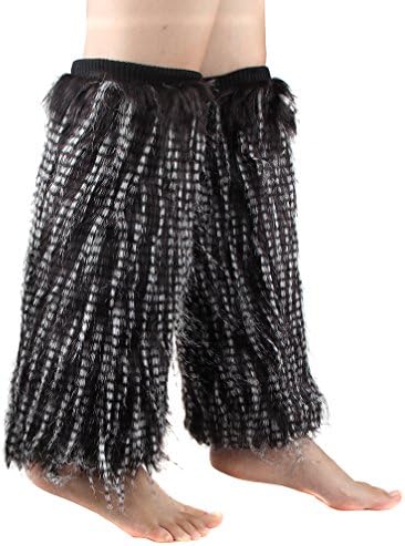 ECOSCO One Pair Women WARM SOFT COZY FUZZY Faux Fur Leg Warmer Boot Cuff Cover (Black)