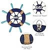 Meching-2-Pack-13-Nautical-Beach-Wooden-Ship-Wheel-and-13-Wood-Anchor-with-Rope-Nautical-Boat-Steering-Rudder-Wall-Decor-Door-Hanging-Ornament-Beach-Theme-Home-DecorationNavy-Blue Meching 2 Pack 13" Nautical Beach Wooden Ship Wheel and 13" Wood Anchor with Rope Nautical Boat Steering Rudder Wall Decor Door Hanging Ornament Beach Theme Home Decoration(Navy Blue)