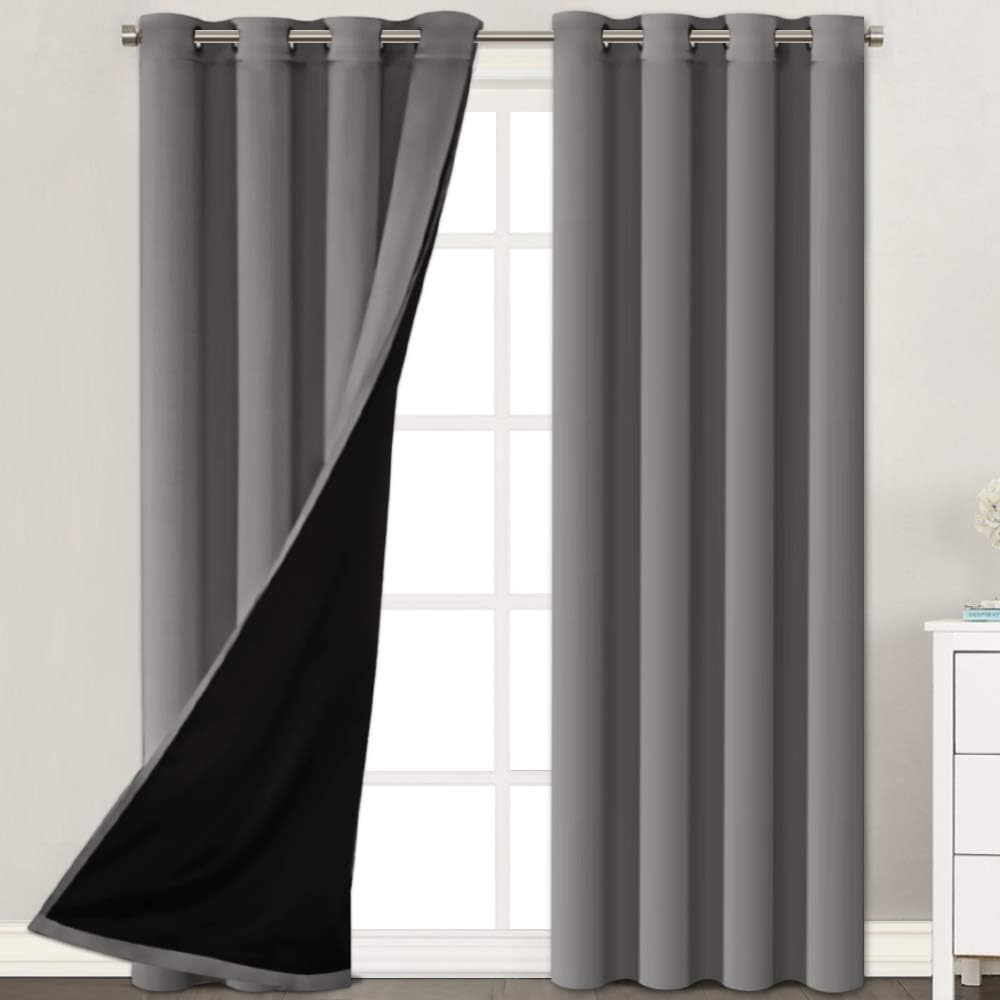 100 Blackout Curtains for Bedroom/Living Room Full Light Blocking