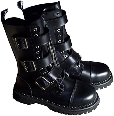 Leather Strapped Mid-Calf Steampunk Gothic Grunge Hipster Women's Boots (7)