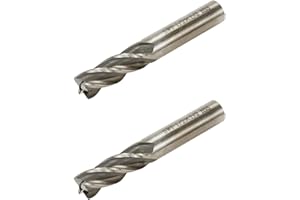 Rannb Square End Mill 1/2" Cutting Dia x 1/2" Shank Dia 4 Flute Straight End Mill Cutter - 2pcs