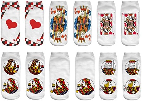 WEILAI SOCKS Women Girls 6 Pack 3D Crazy Animal Cartoon Printed Funny Casual Ankle Socks