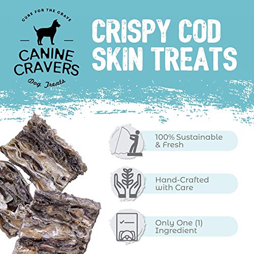Canine Cravers Single Ingredient Dog Treats Crispy Cod Skins Human