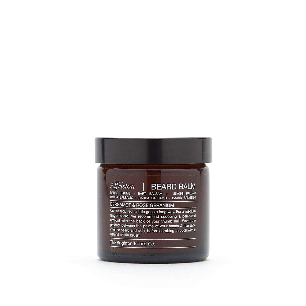 The Brighton Beard Co. Alfriston, Bergamot & Rose Geranium, Luxury Handmade Balm Conditions & Repairs Beard, Light Shine 60ml