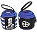 Steel Sweat Wrist Wraps - Best for Weight Lifting, Powerlifting, Gym and Crossfit Training - Heavy Duty Support - Blue/White Stripes 18