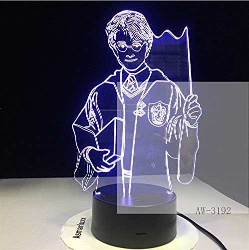 led night light 3d harry potter night
