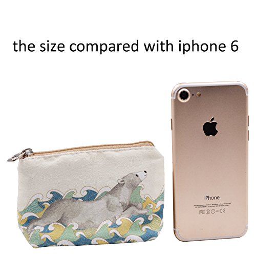 Women and Girls Cute Fashion Coin Purse Wallet Bag Change Pouch Key Holder (Polar Bear)