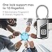Fingerprint Biometric Padlock Anytek Biometric Digital Lock L1 Travel Lock Stainless Steel Aluminum IP66 Waterproof USB Charge Security Lock for Gym Locker Luggage Suitcase Cabinet